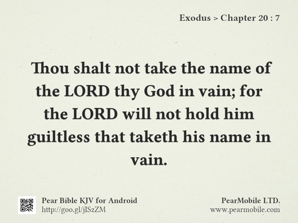 Exodus, Chapter 20:7